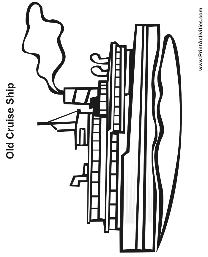 Cruise ship coloring page cartoonish steam cruise ship
