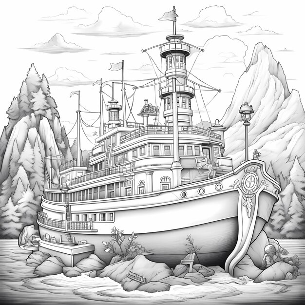 Page big ship coloring pages images