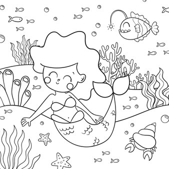 Imãgen de dibujos colorear sirenas