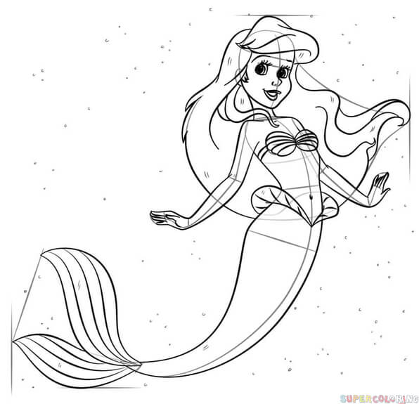 How to draw ariel step by step drawing tutorials