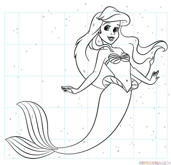 How to draw ariel step by step drawing tutorials
