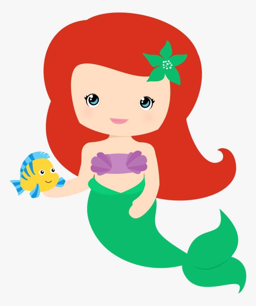 Bebã sirena ariel la sirenita marino dibujos infantiles