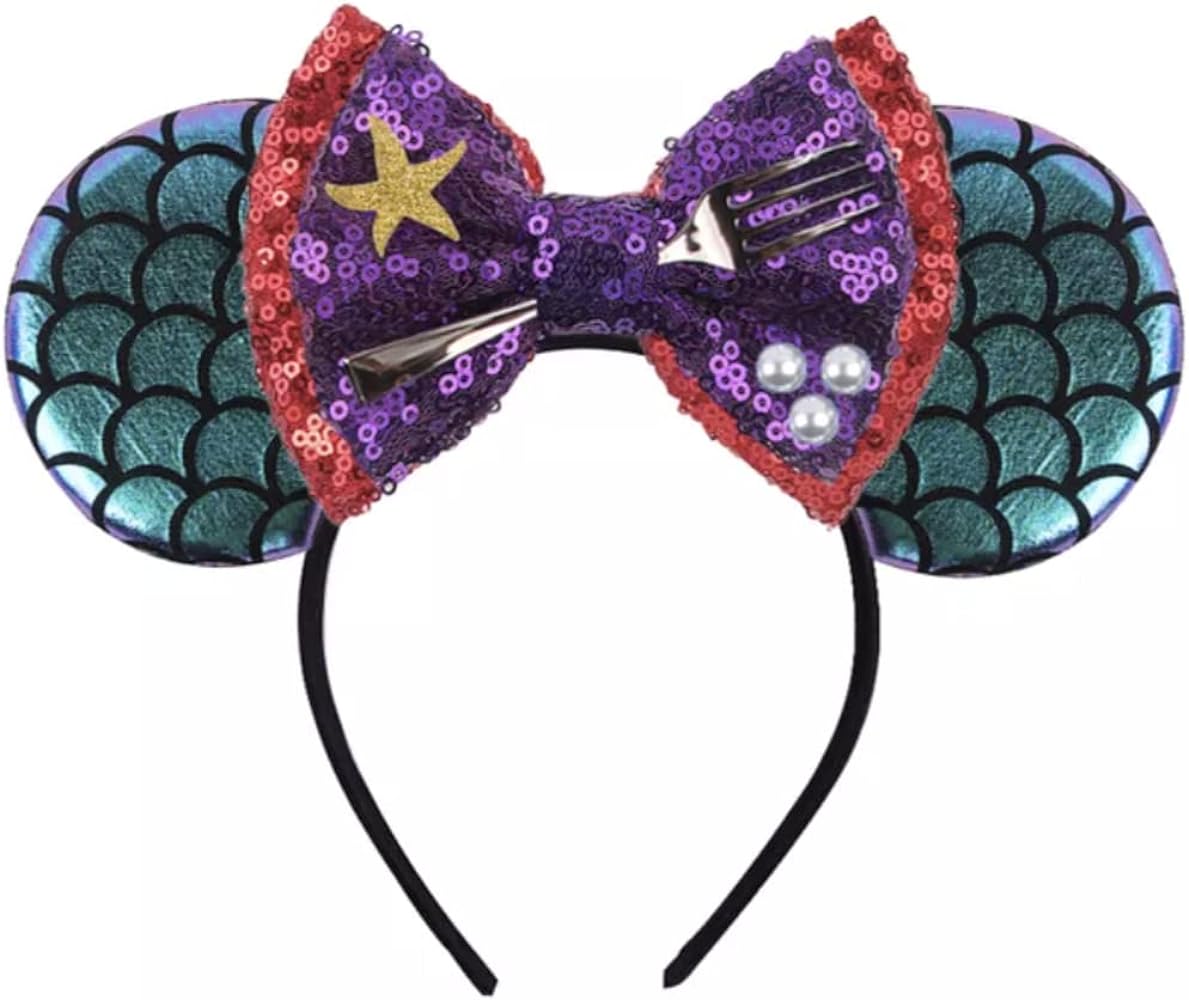 Clgift ariel mickey ears ariel ears littler mermaid ears little mermaid mickey ears purple minnie ears clothing shoes jewelry