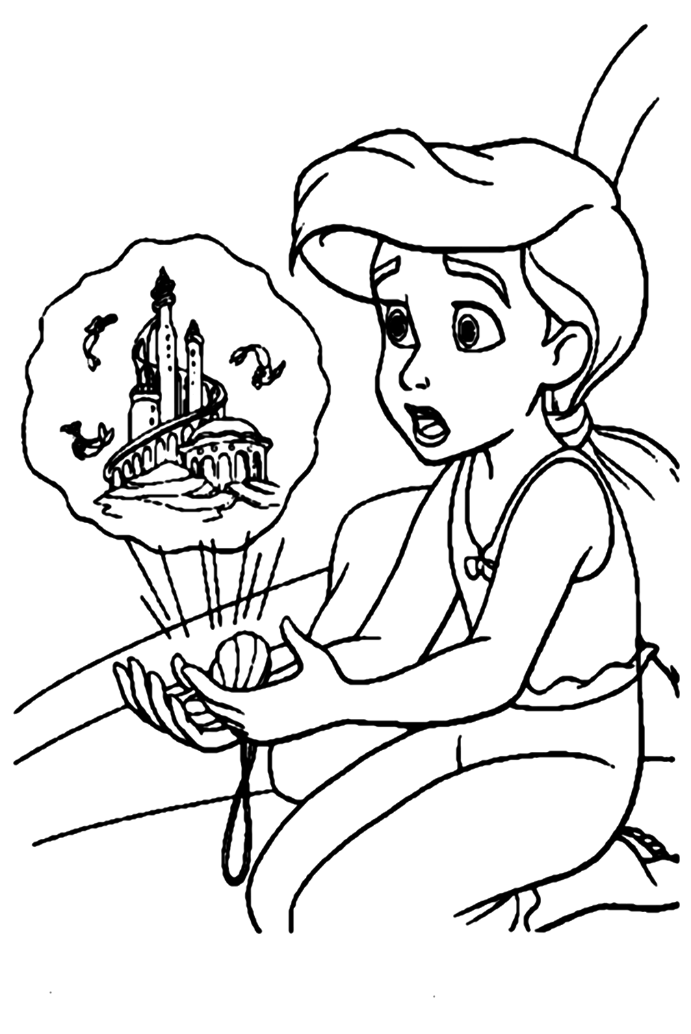 Dibujos para colorear de la sirenita melodãa
