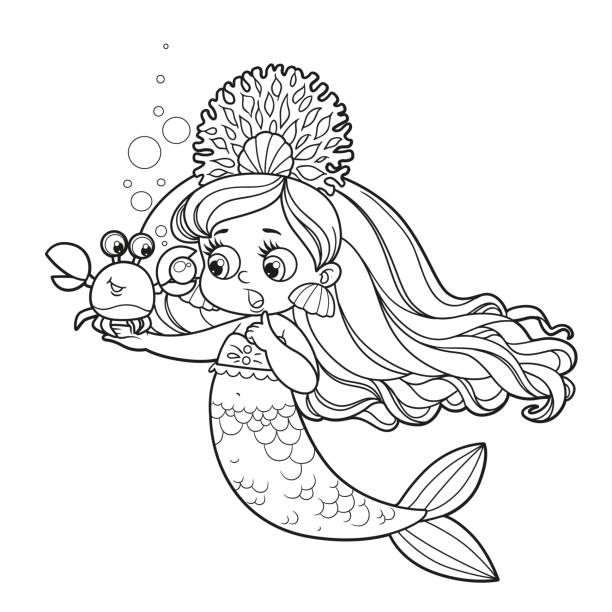 Mermaid tiara stock illustrations royalty