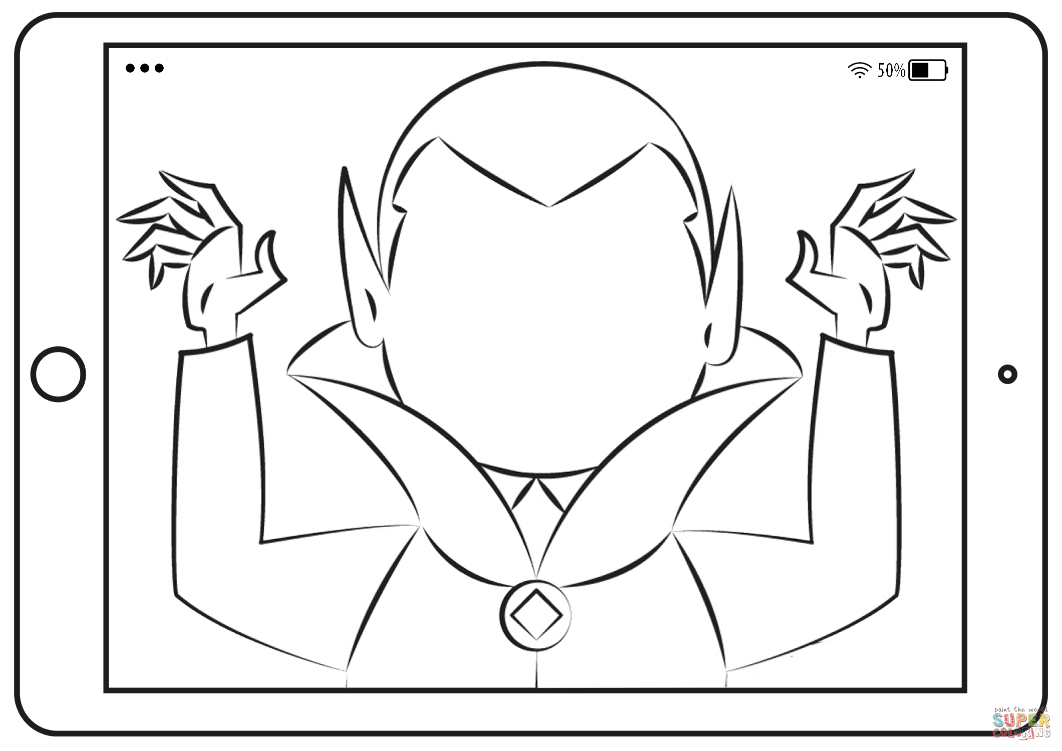 Draw a face of spooky dracula coloring page free printable coloring pages