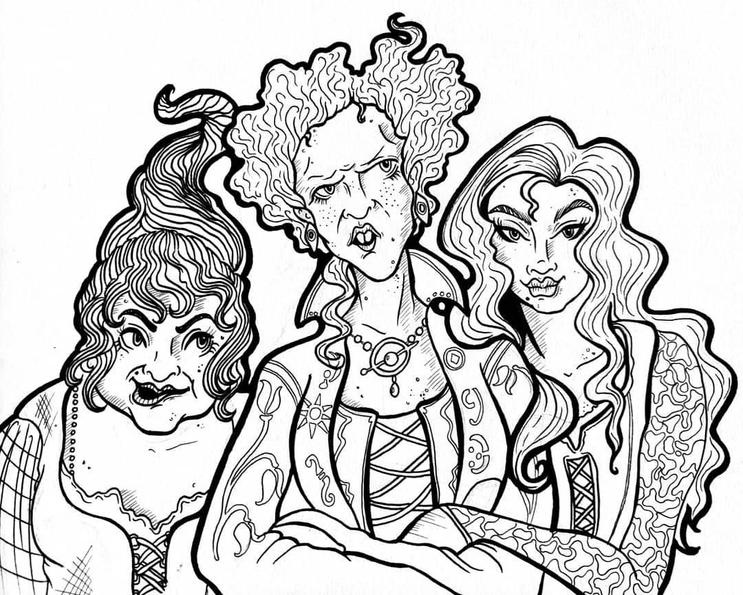 No halloween costume unfortunately but i drew the sanderson sisters to celebrate halloween rdisney
