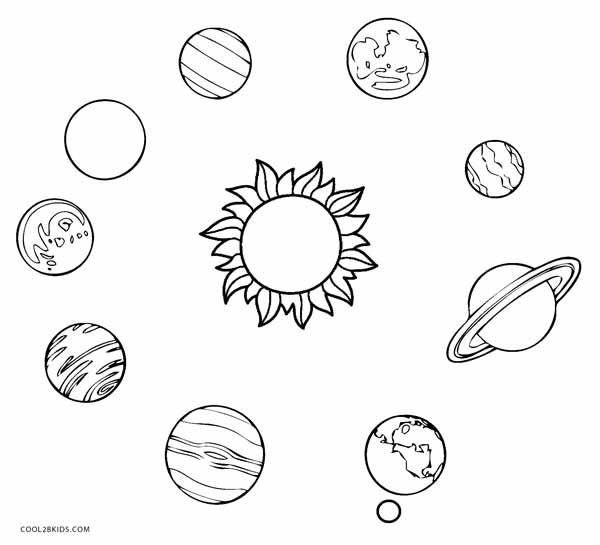 Printable solar system coloring pages for kids