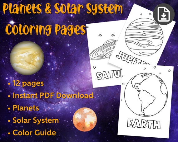 Pãginas para colorear de planetas sistema solar imprimible imprimibles de ciencia coloraciãn educativa hojas para colorear para niãos imprimir en casa imprimir en pdf