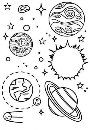 Dibujos e imagenes sistema solar para colorear y imprimir gratis para adultos y niãos