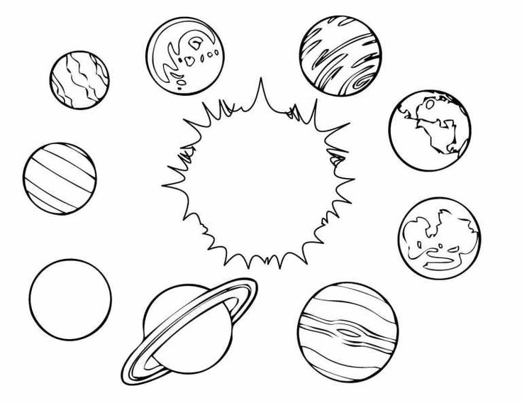 Desenhos dos planetas para colorir e imprimir