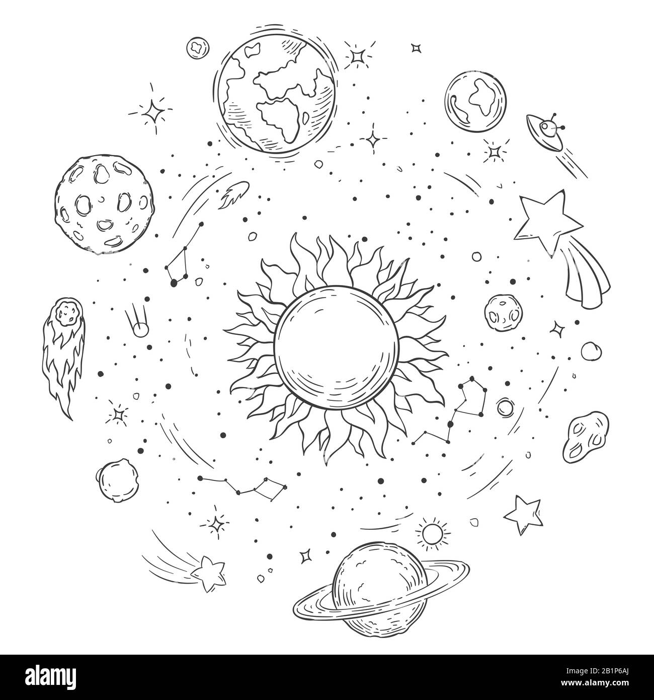 Outer space planet book hi