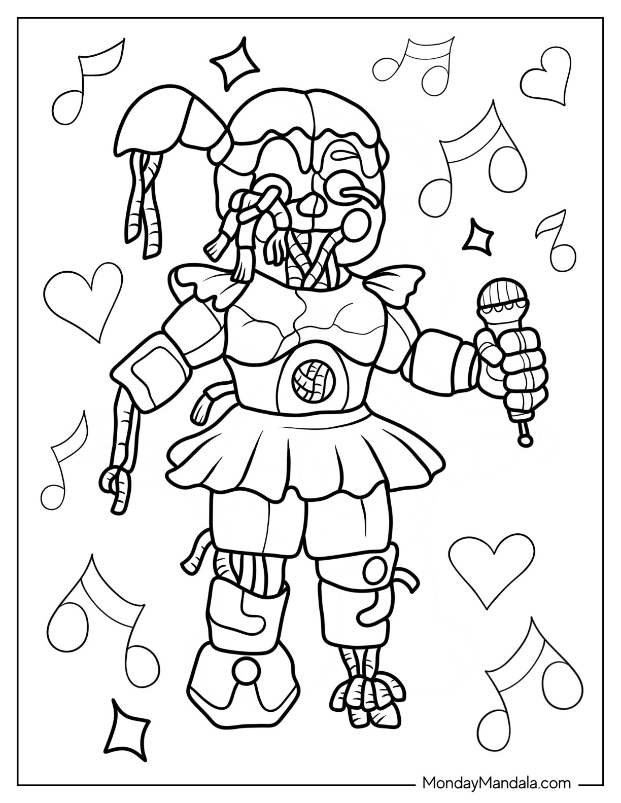 Five nights at freddies coloring pages free pdf printables