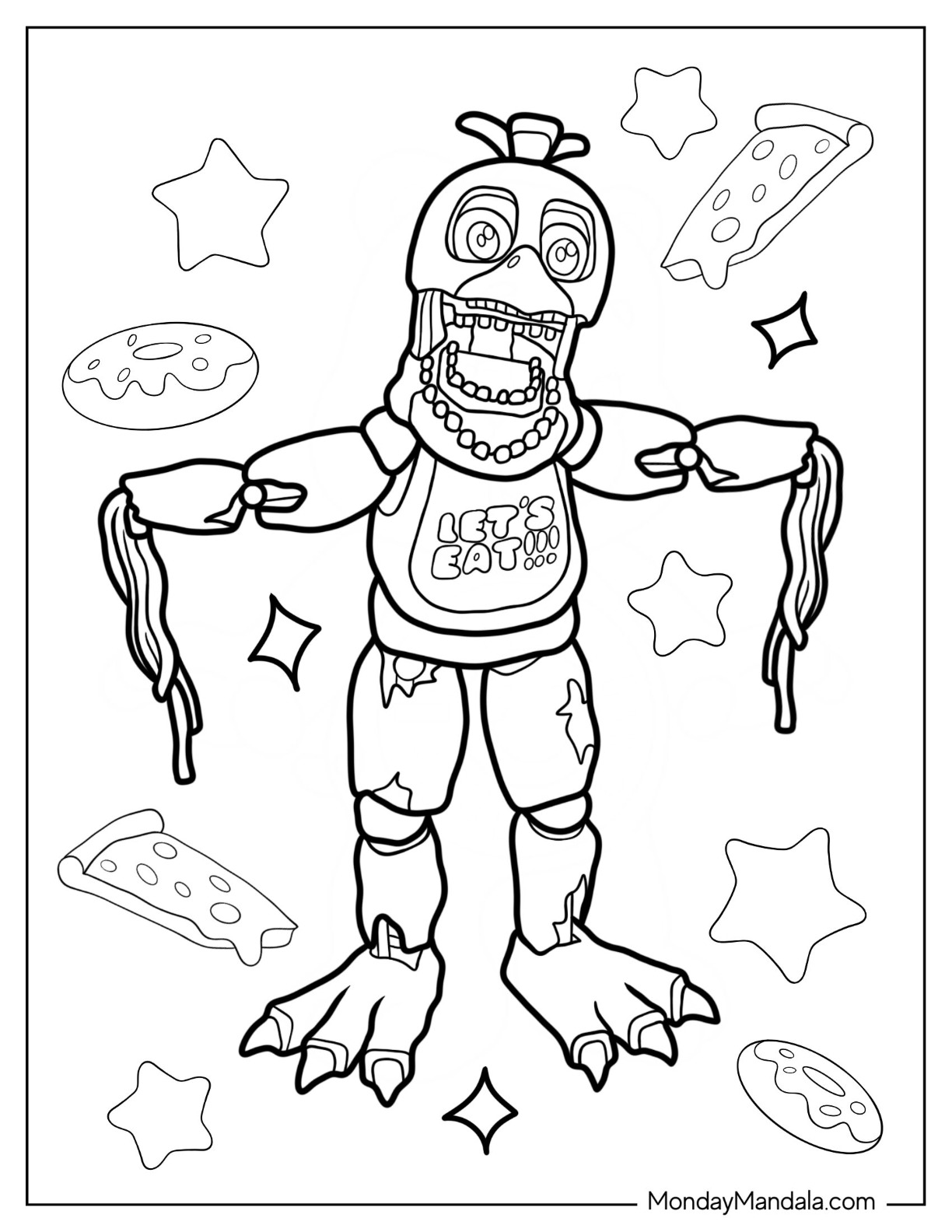 Five nights at freddies coloring pages free pdf printables