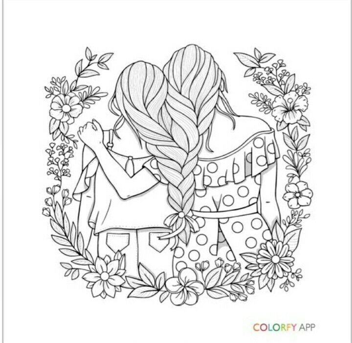 My frind my sister bff drawings cute coloring pages coloring pages inspirational