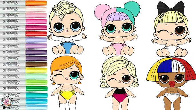 Lol surprise dolls lil sisters coloring book pages
