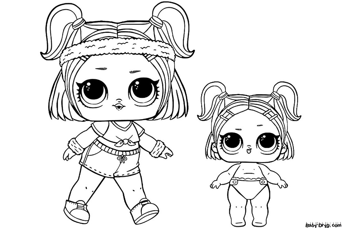 Coloring page sisters lol coloring lol dolls printout