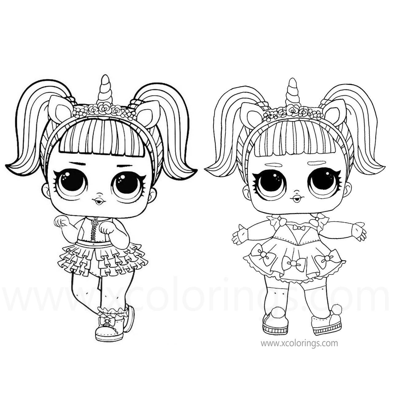 Lol coloring pages unicorn sisters