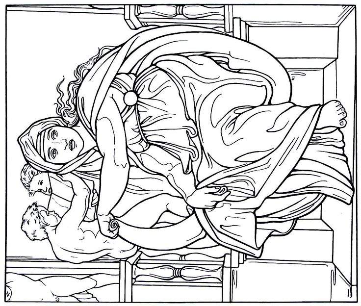 The delphic sibyl from the sistine chapel painting by michelangelo bounarroti printable coloring book page carteles del arte proyectos de arte clases de arte