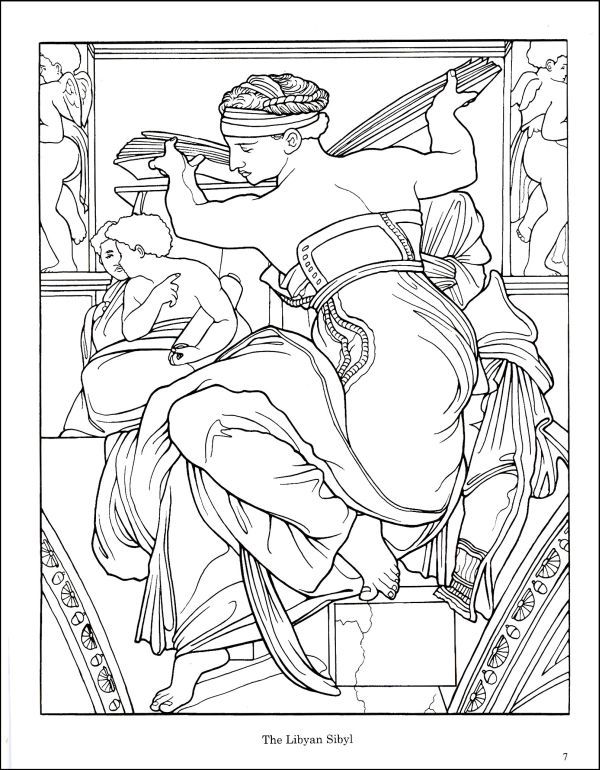 Michelangelo coloring page obras de arte clases de arte arte grãfico