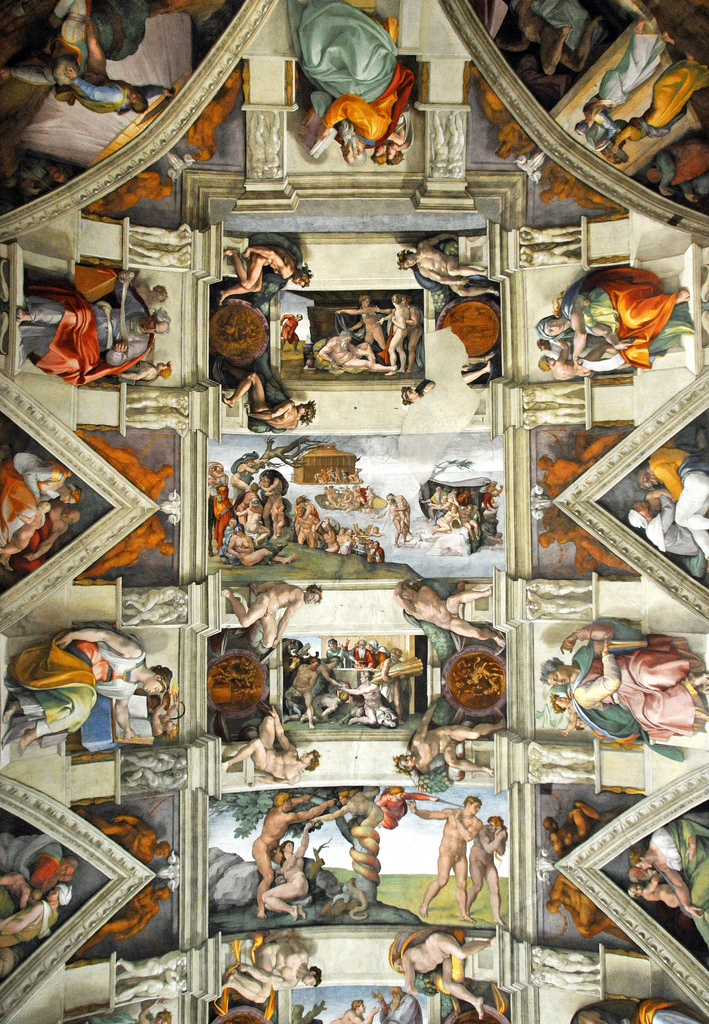 Michelangelos painting of the sistine chapel ceiling â