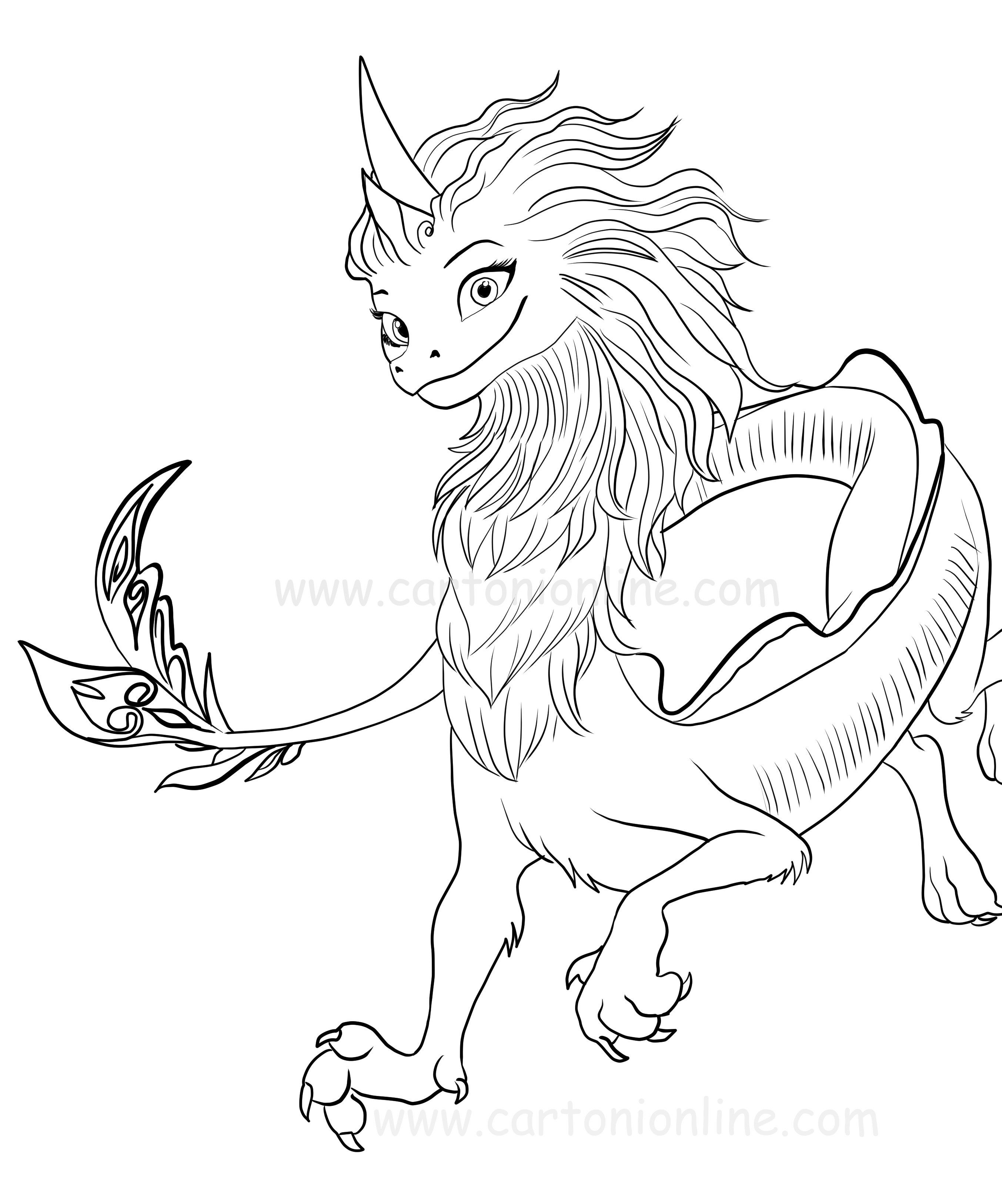 Sisu from raya and the last dragon coloring page