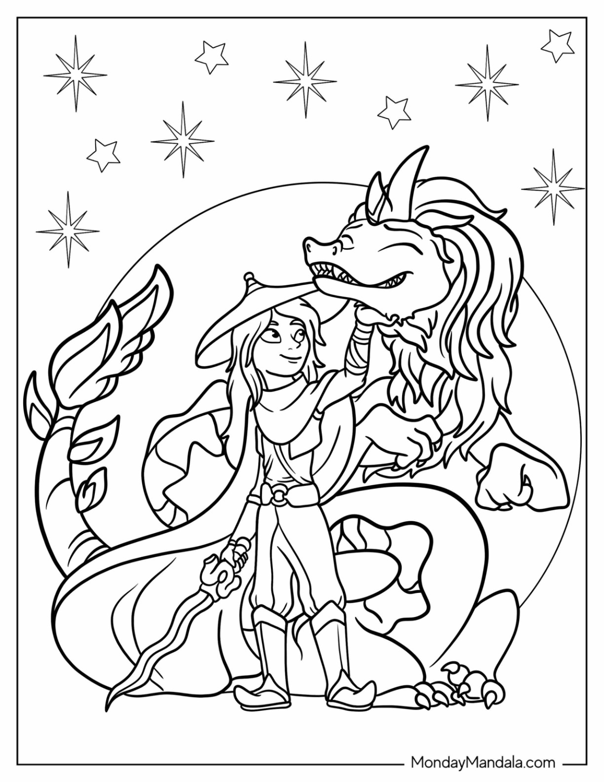Raya the last dragon coloring pages free pdfs