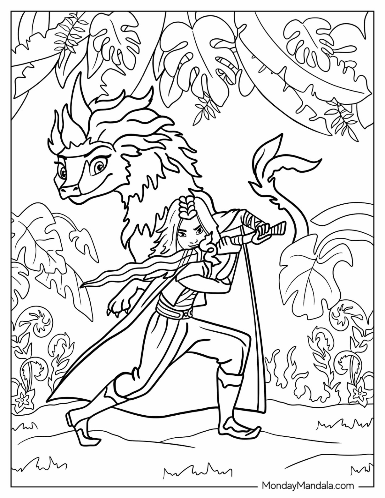 Raya the last dragon coloring pages free pdfs
