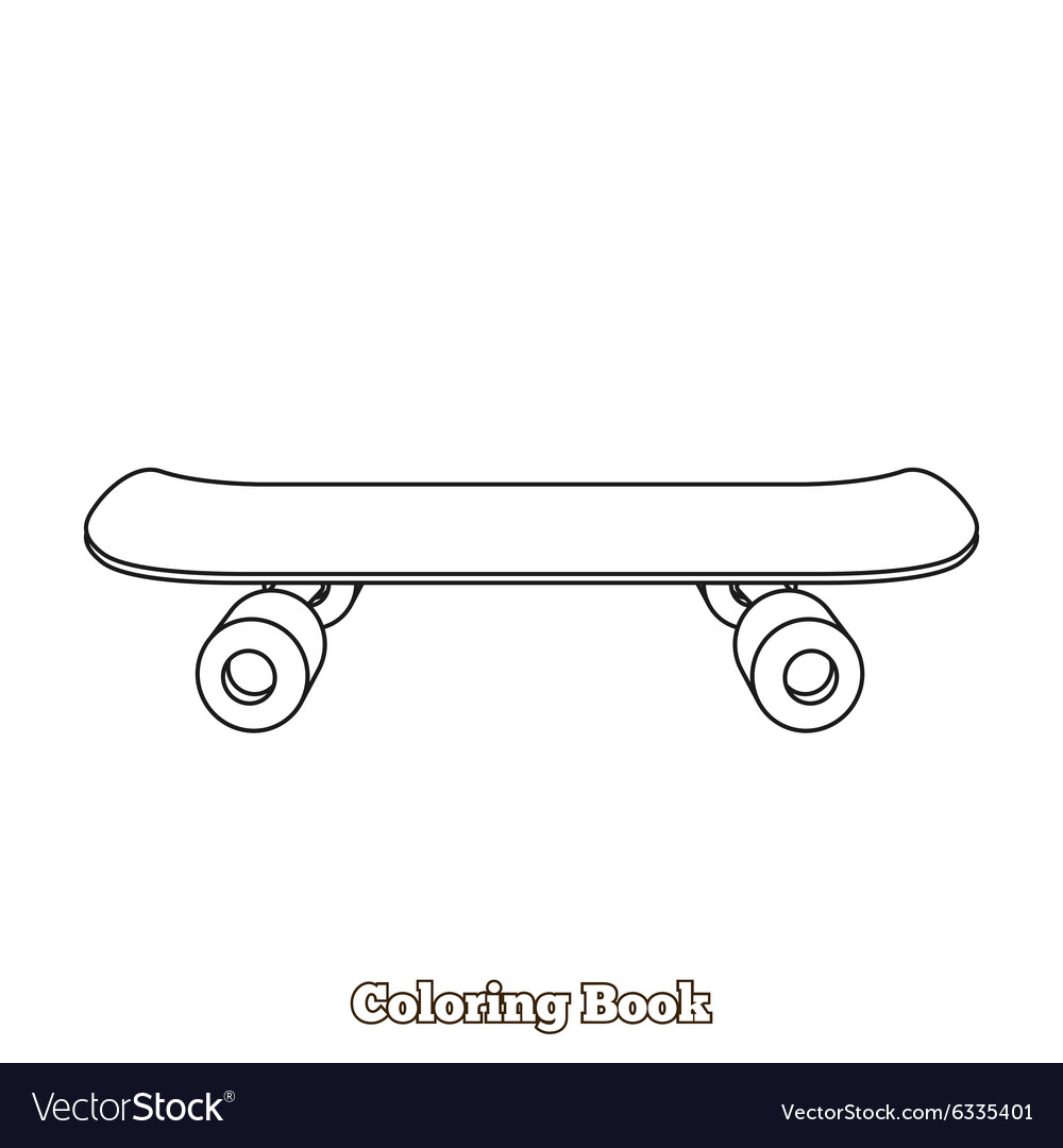 Skateboard cartoon coloring book royalty free vector image
