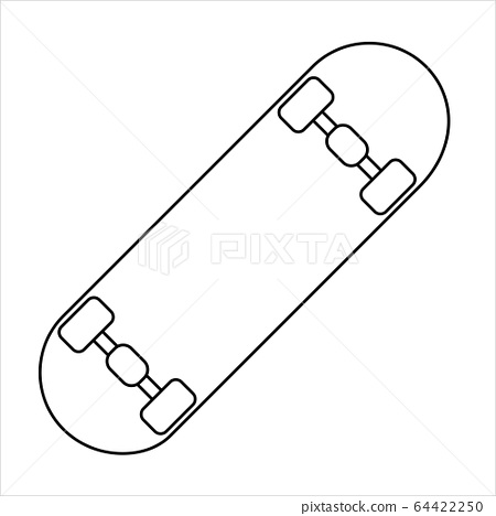 Coloring page outline of skateboard toy vector
