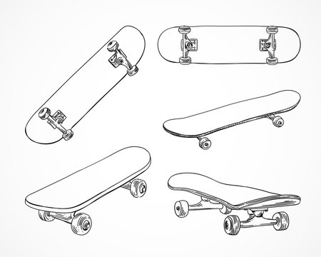Skateboard outline images â browse photos vectors and video