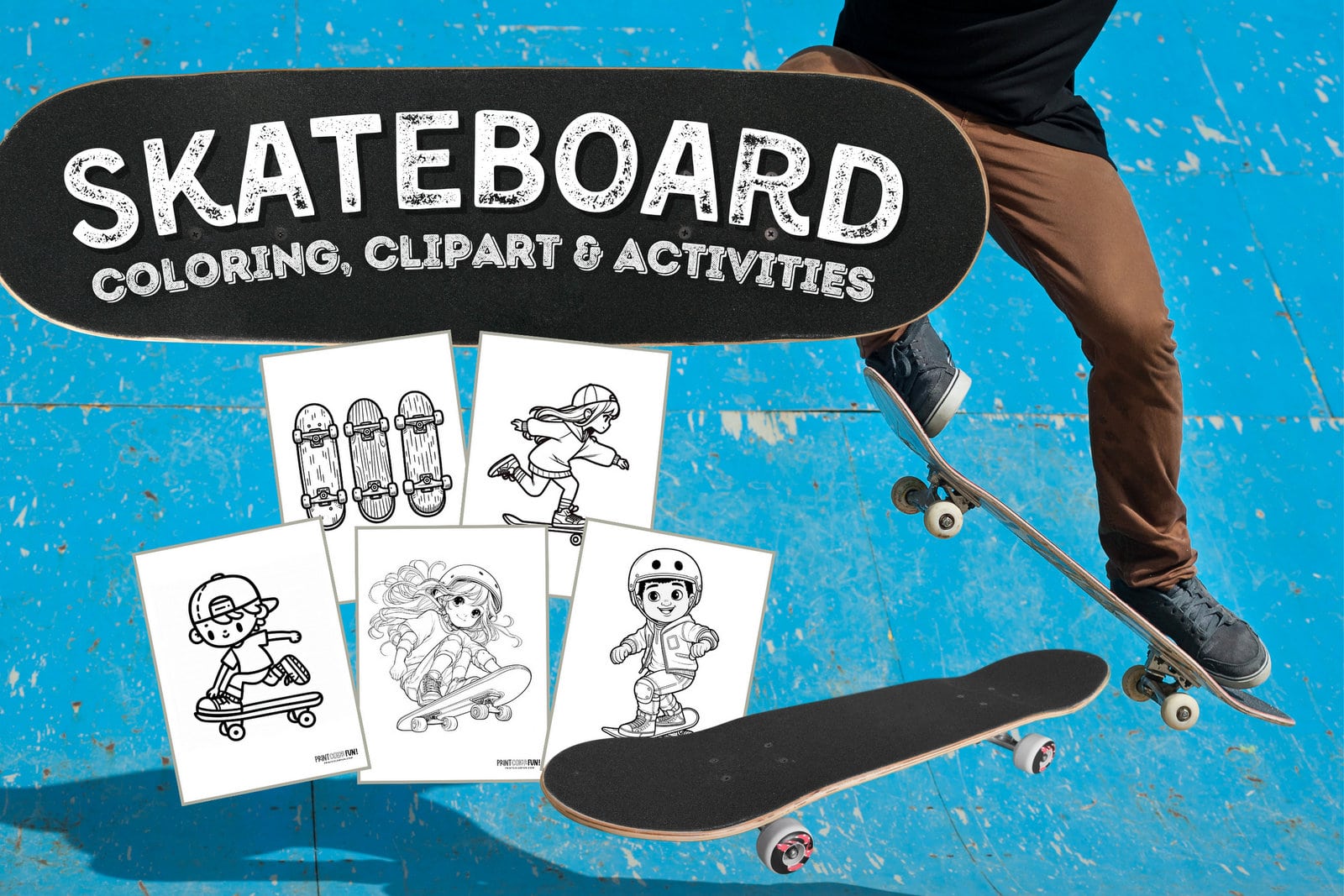 Skateboards skateboarder coloring pages at