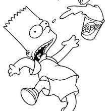 Bart and his skateboard coloring pages