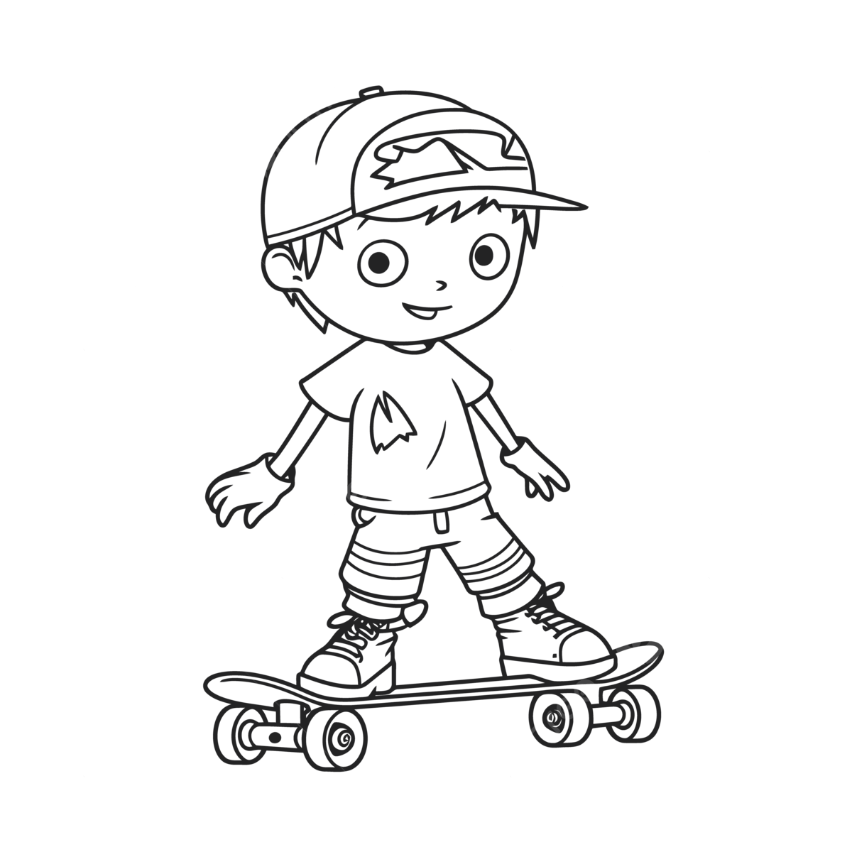 Cartoon boy on a skateboard coloring pages outline sketch drawing vector car drawing cartoon drawing wing drawing png and vector with transparent background for free download