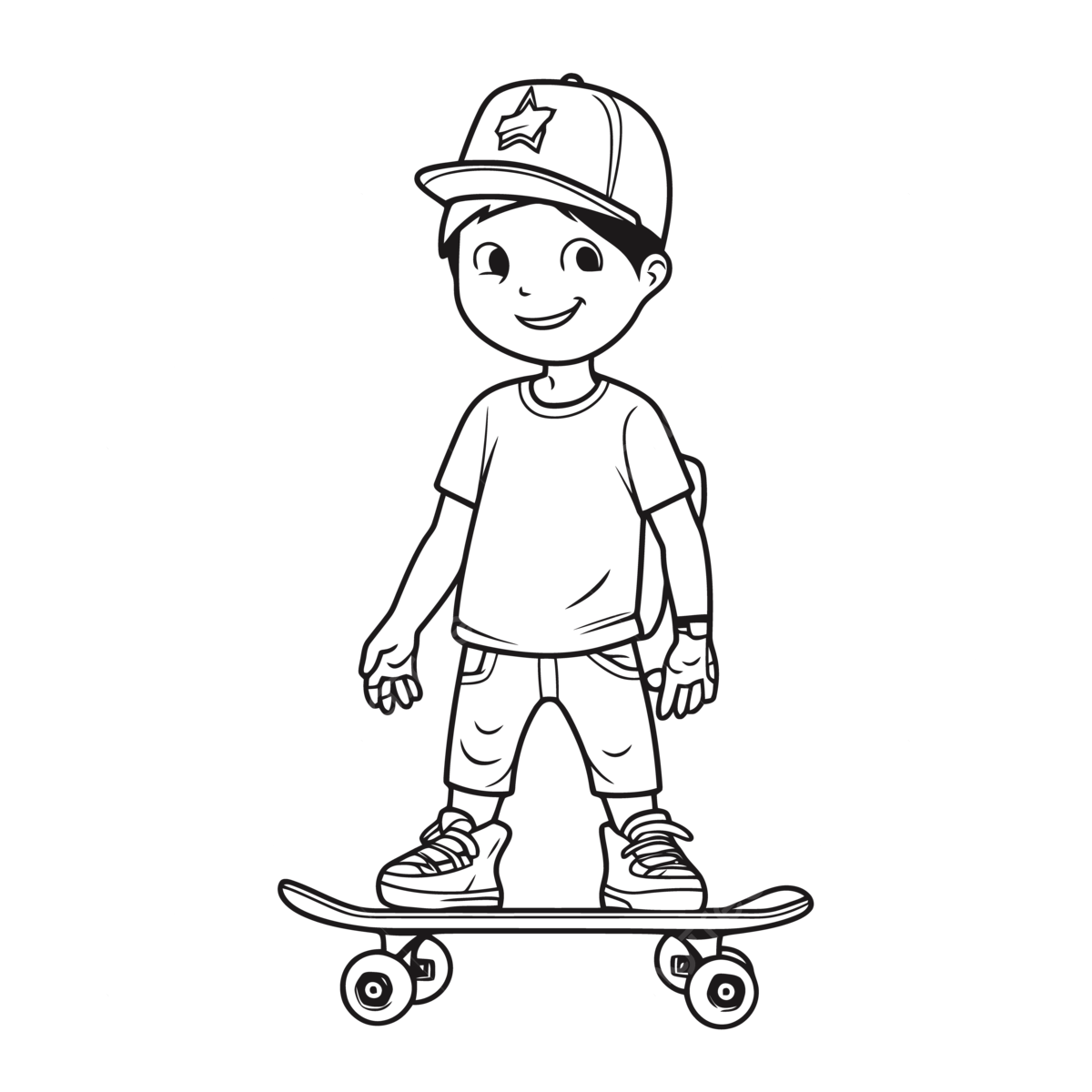 Boy skateboarding on his skateboard coloring page outline sketch drawing vector wing drawing skateboard drawing ring drawing png and vector with transparent background for free download