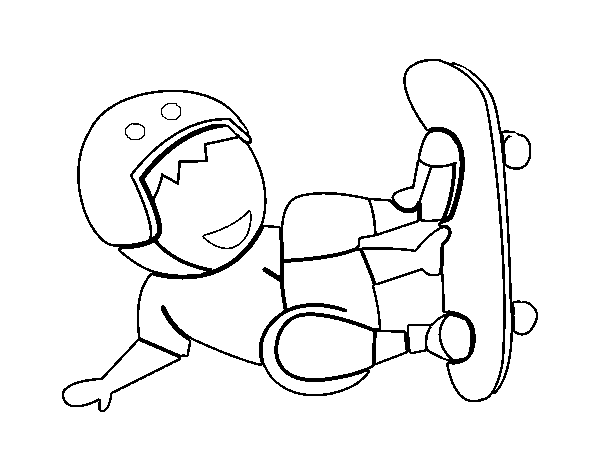Skateboard jump coloring page