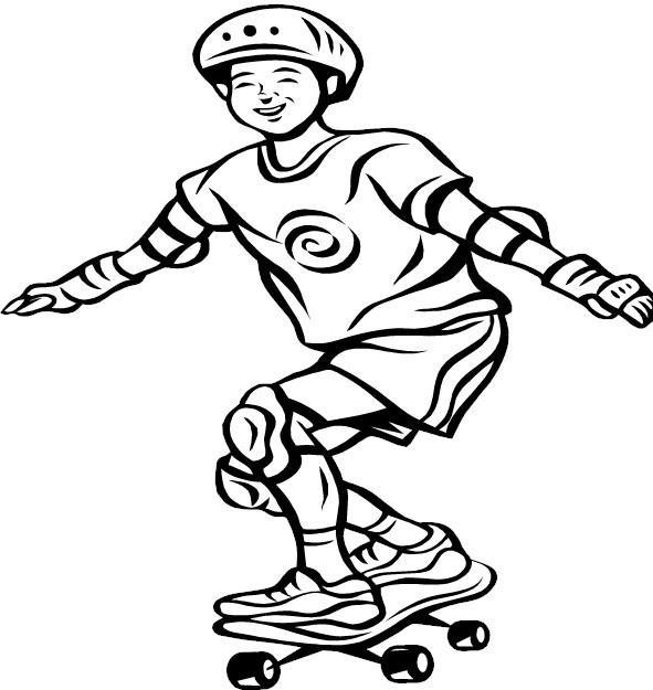Skateboard coloring page