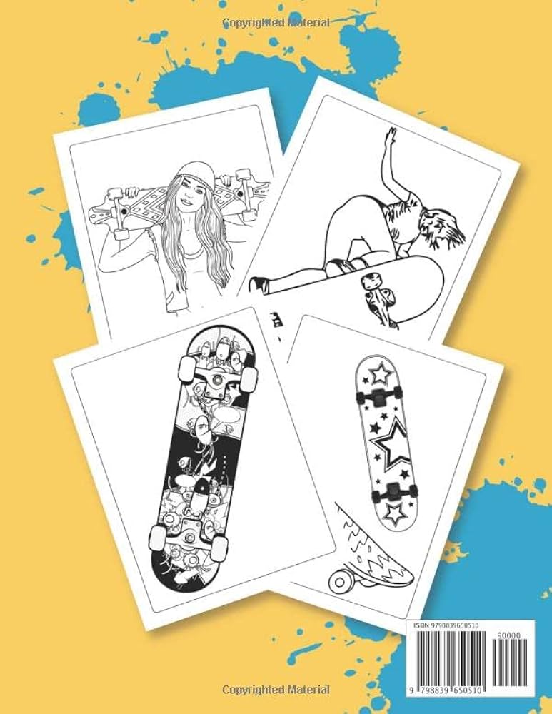 Skateboard adults coloring book an awesome skateboard coloring book for adults and teens beautiful coloring pages stress relief and relaxation adults coloring book press tanvi ibne books