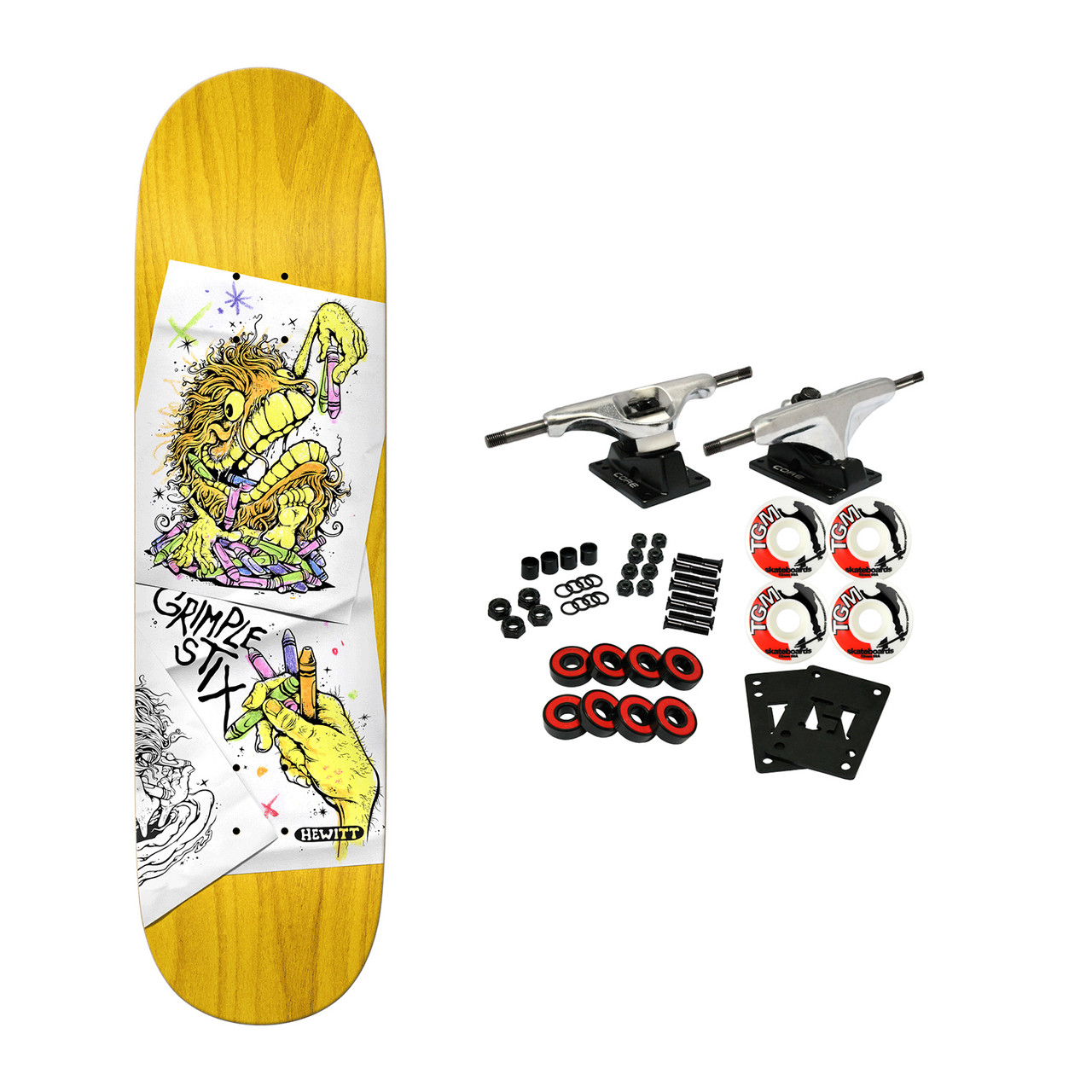 Anti hero skateboard plete hewitt grimplestix coloring book x assorted