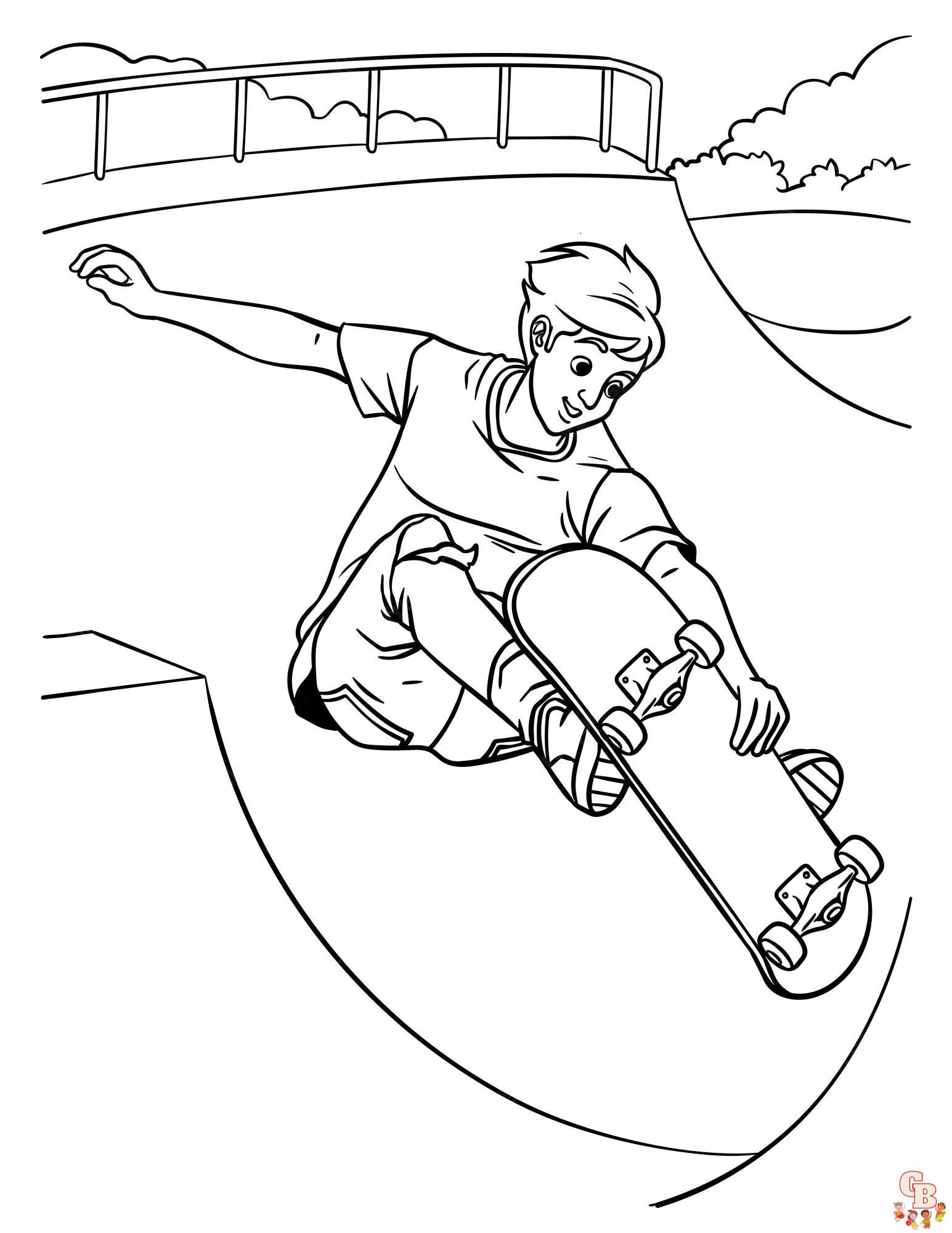 Free printable skateboard coloring pages for kids