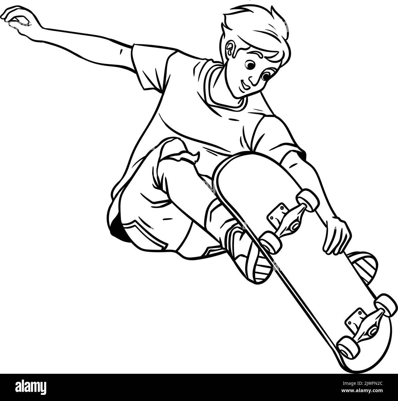 Skateboarder isolated black and white stock photos images