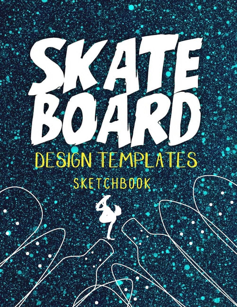 Skateboard design templates sketchbook templates for drawing and creating your own skateboard designs with five different designs page paperback