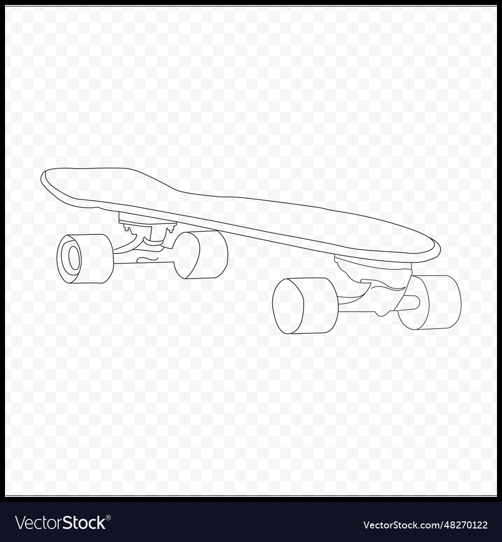 Skateboarding drawing coloring book skateboard vector image