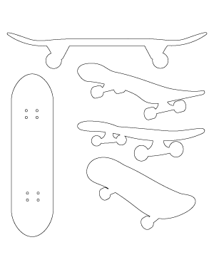 Boy skateboarder outline patterns dfx eps pdf png and svg cut files