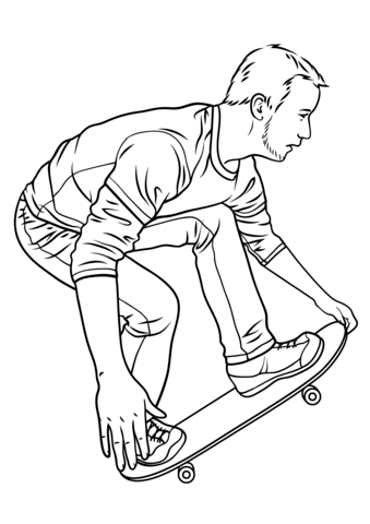 Skateboarding coloring page free printable coloring pages