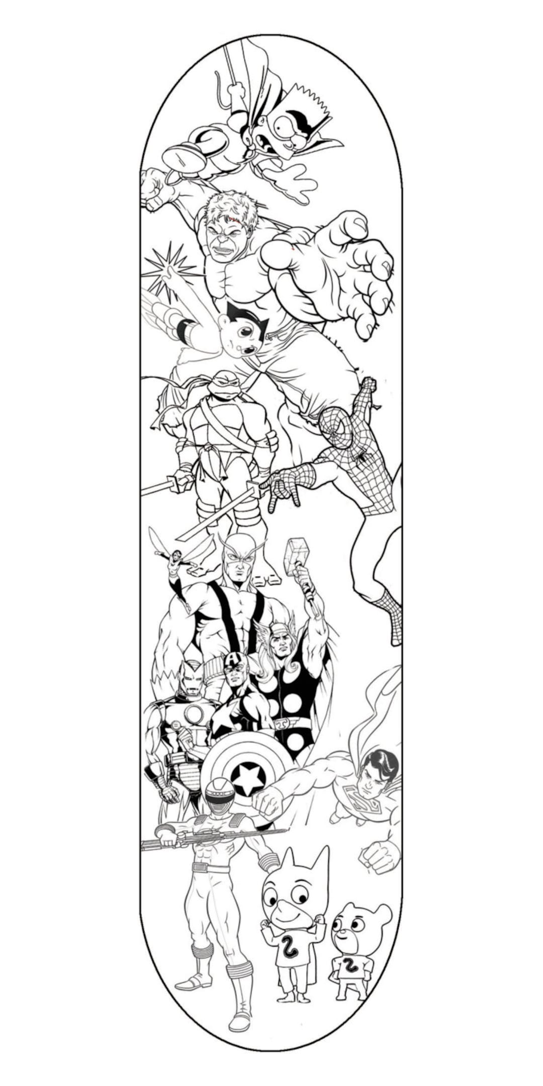 Skateboard super hero coloring coloring