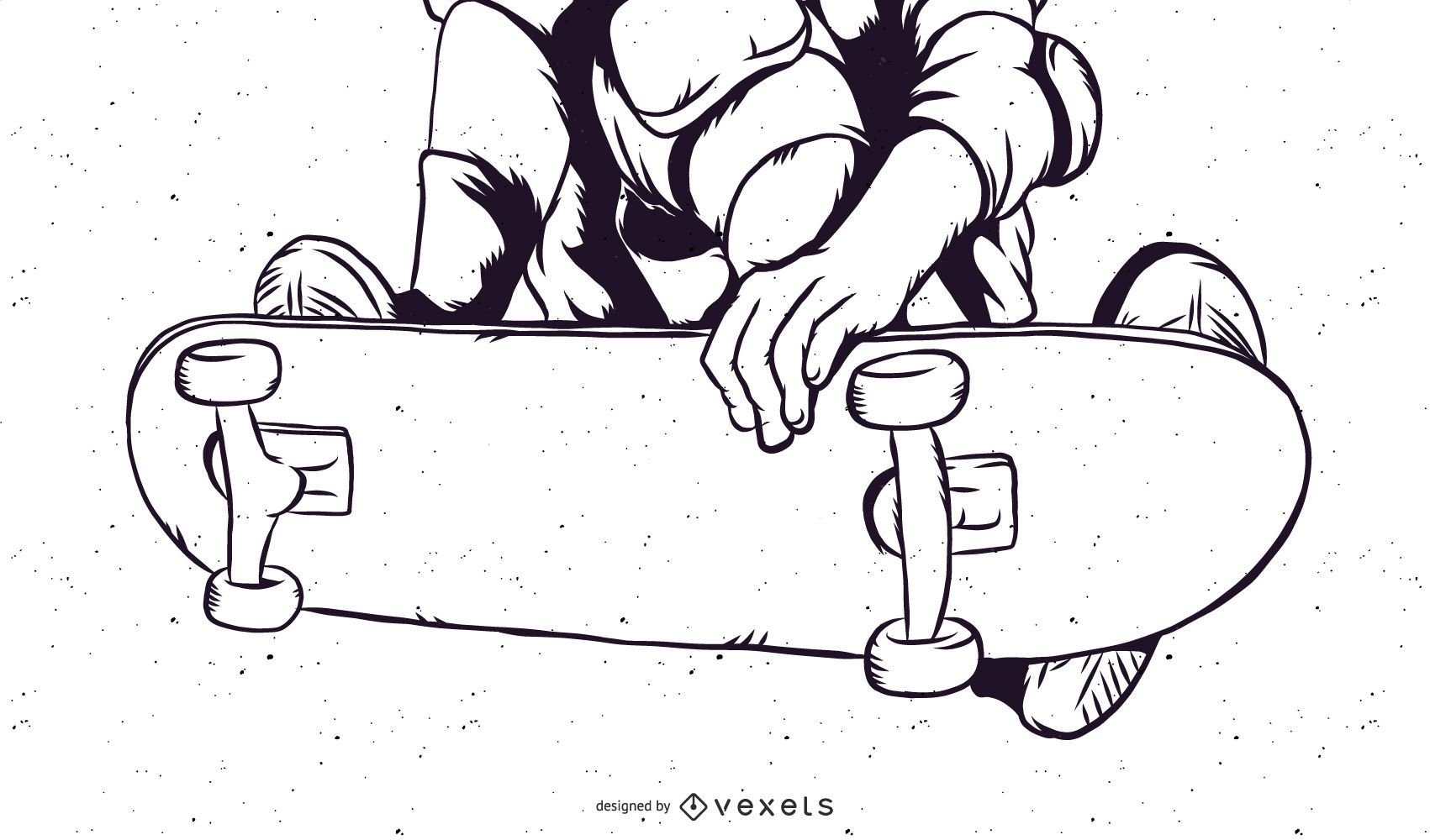 Skateboard template vector download