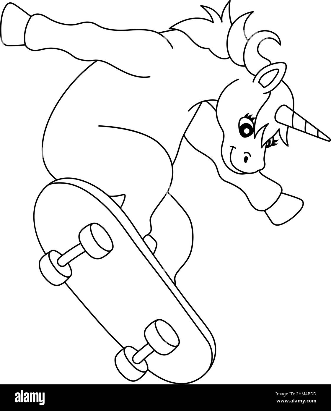 Coloring page unicorn black and white stock photos images