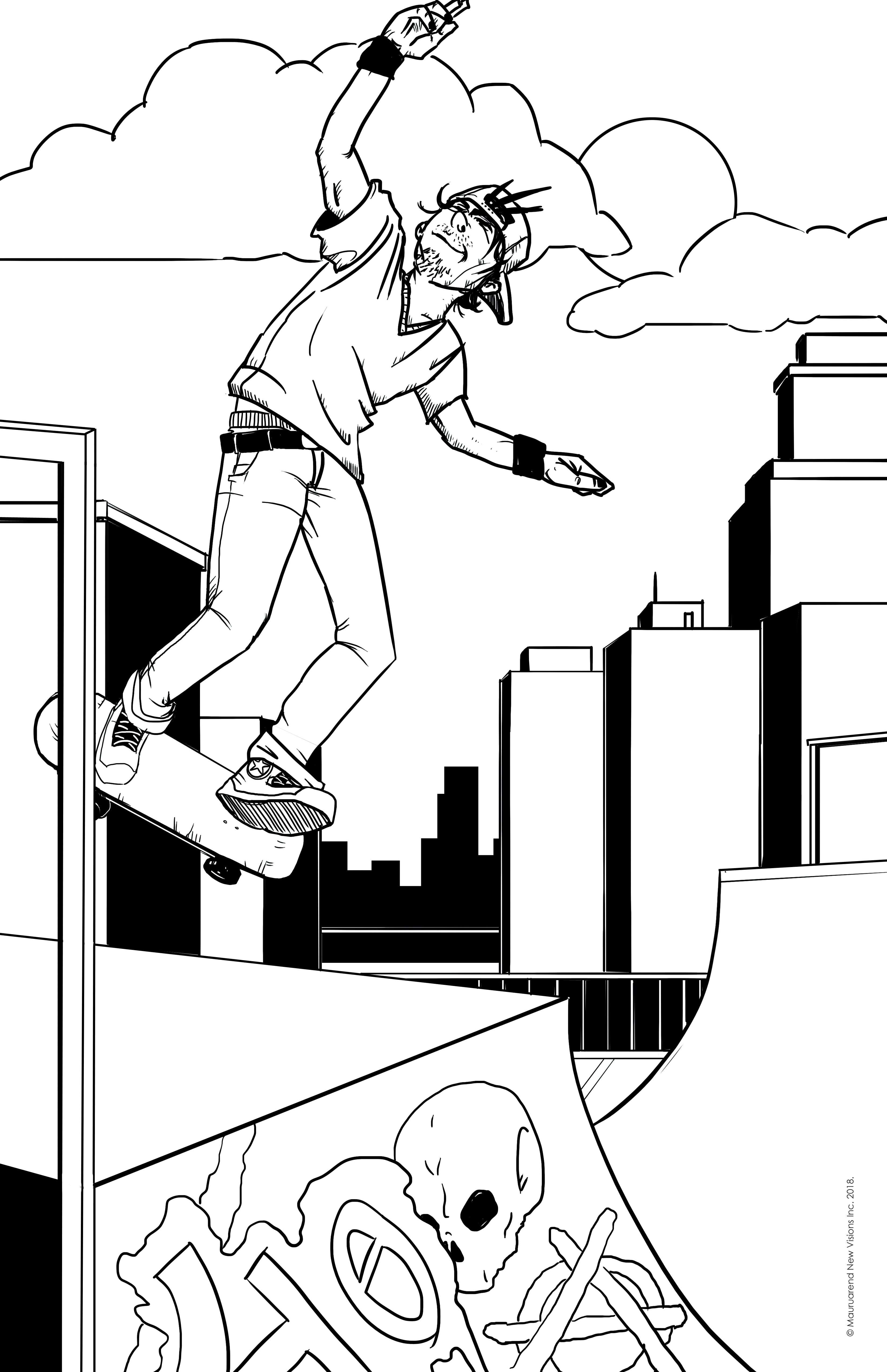 Printable coloring page skate or die â vybin art