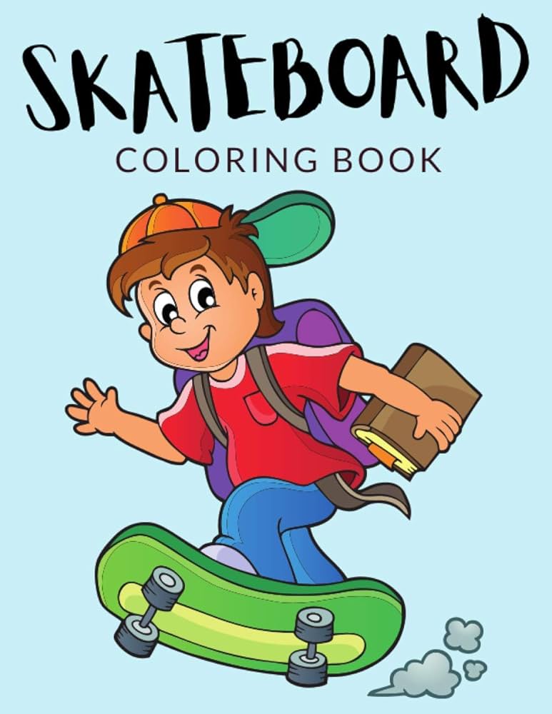 Skateboard coloring book skateboard coloring pages skateboard colouring book over pages to color cute sport skateboarding colouring book pages